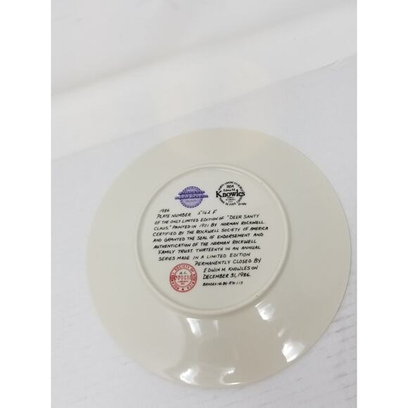 Norman Rockwell Deer Story Clause Collection Christmas Knowles Plate 1986 - Picture 8 of 10